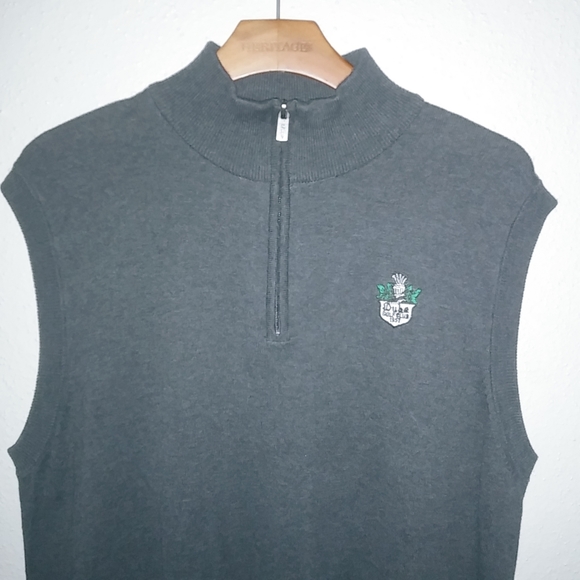Duke University Golf Club XL Mens Quarter Zip Dark Gray Sweater Vest - Picture 2 of 9